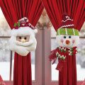 Cute Santa Claus Snowman Christmas Curtain Buckle Set of 2 Fastener Buckle Curtain Holdback Cartoon Curtain Tie Decoration Holiday Decor. 