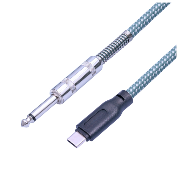 6.35mm Male to USB Type-C Male Guitar Audio Cable 1/4Inch to USB-C Recording Cord Guitar to USB C Record Cable 3 Meter Easy Install