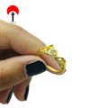 Pure Gold Plated White Stone Embedded 'LOVE' Design Authi For Women(Panchadhatu). 