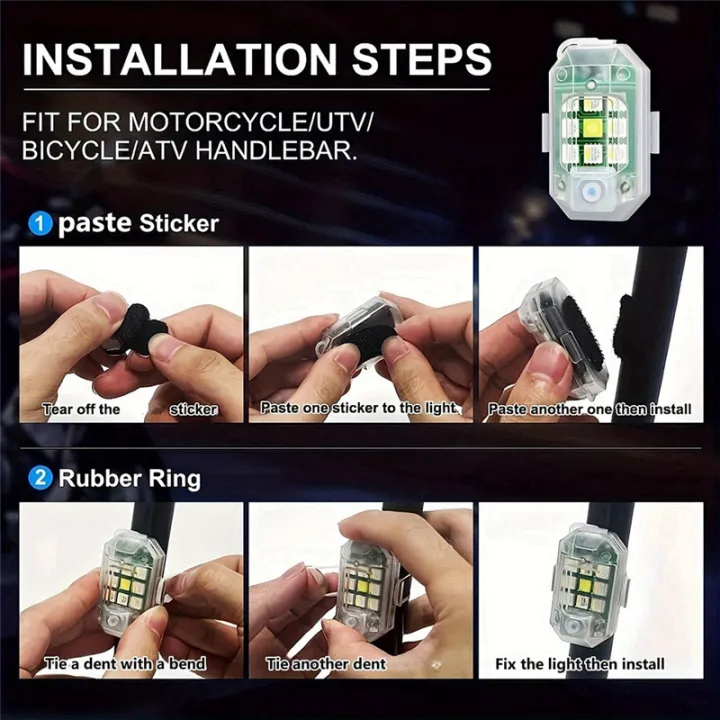 OUMERY%204%20Pcs%20Wireless%20Strobe%20Lights%20with%20Remote%20Control,%207%20Colors%20USB%20Rechargeable%20High%20Brightness%20Flashing%20Lights%20for%20Car%20-%20Image%206