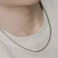 Simple Silver Plated Necklace For Men | Fashion Metal/Alloy Material Minimalist Chain Necklace For Men. 