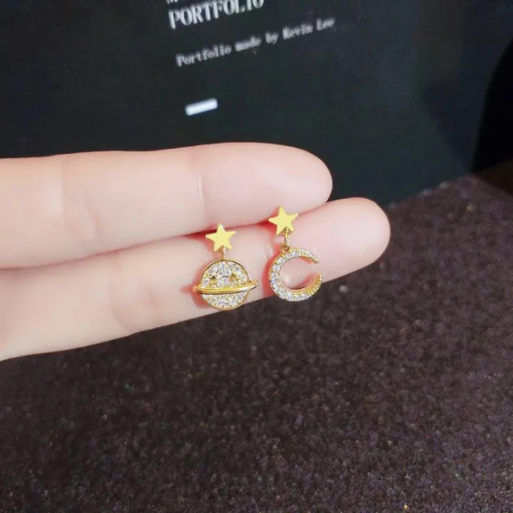 %E3%80%90Innovative%20Asymmetrical%20Star%20Moon%20Earrings%202023%20New%20Fashionable%20Small%20Fairy%20Style%20Women's%20Elegant%20Diamond%20Earrings%20-%20Image%202