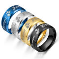【Mega Sale】Wish Trendy Men's Personality Semper fidelis Ring Steel Ring. 