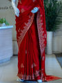 Mayur Designed Thread Embroidery & Sarawaski Worked Silk Saree. 