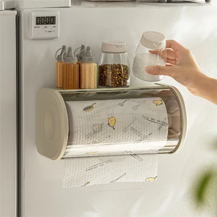Bathroom%20Paper%20Towel%20Organizer%20Large%20Roll%20Wall%20Mount%20Holder%20with%20Clear%20Dustproof%20Cover%20Modern%20Tissue%20Dispenser%20Storage%20B%20-%20Image%203