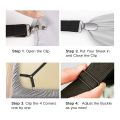2Pcs Adjustable Elastic Suspenders Gripper Straps Clip for Bed Sheets Mattress Covers Sofa Cushion (Black). 