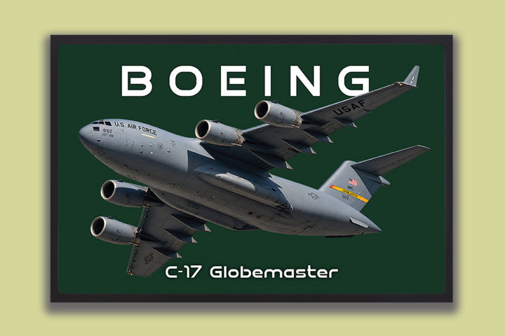 Boeing%20C-17%20Globemaster%20Military%20Aircraft%20Wall%20Poster%20%E2%80%93%20Aviation%20&%20Aircraft%20D%C3%A9cor%20%7C%20One%20Piece%20Frame%20-%20Image%202