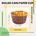 50Pcs Aluminum Foil Cupcake Cups Disposable Muffin Liners Baking Cups Aluminum Cupcake Tip Pan Ramekin Holders Little Pudding Cups-Gold + Brown. 