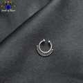 Oxidized Silver Toned Stone Clip on Mid Nose Ring For Women- Jewels of Nepal. 