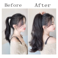Dark Brown Wig Female Ponytail Grab Clip Ponytail Clip Wig Wavy Wig Style Hip- High Ponytail Natural Forcing Fake Ponytail Female Braid. 