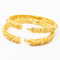 Gold Plated Panchadhatu Free Size Chura For Women(Bundle of 2). 