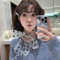 Fashionable Lace Mesh Polka Dot Scarf For Women Summer Lightweight Sweet Versatile Neck Accessory With Ribbon Nicle. 
