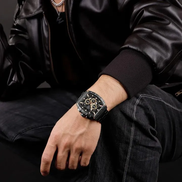 NaviForce%20NF8066%20Fashion%20Barrel%20Shape%20Hollow%20Design%20Dial%20Multifunction%20Stainless%20Steel%20Watch%20For%20Men%20-%20Rosegold/Black%20-%20Image%204