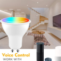 Tuya GU10 Smart LED Bulb Dimmable 5W AC100-130V WIFI+Bluetooth Smart Life App Control Work with Home 3 Pcs. 