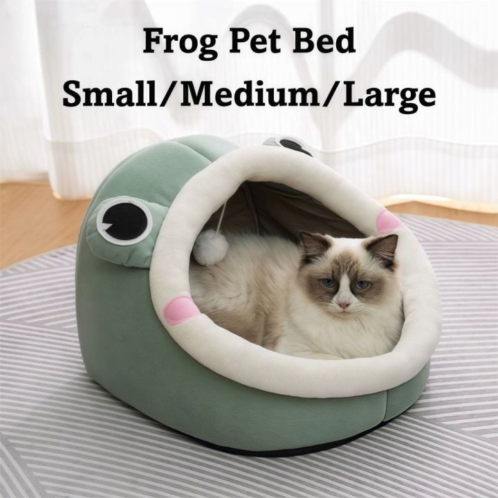 Cute%20Comfort%20Cat%20Dog%20Bed%20Plush%20Green%20Frog%20Pet%20House%20Cave%20Design%20Warm%20Sleeping%20Nest%20Bed%20For%20Puppy%20Kitten%20-%20Image%204