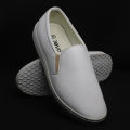 White Levo Shoes for Men Slip on Casual Leather Shoe. 