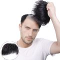 Party Fashion High quality Clip-On Balding Hair-Loss Hair Extensions For Young Men Nightclub Bar Wig Black Short Wig Synthetic Hairpiece Male Natural Toupee Straight Bangs. 