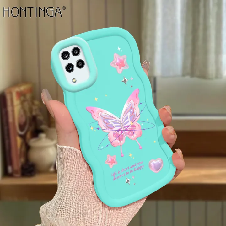 Hontinga%20for%20Samsung%20Galaxy%20A12%20A12%205G%20M12%20Back%20Cover%20Pink%20Butterfly%20Pattern%20Luxury%20Soft%20Silicone%20Macaron%20Wave%20Mobile%20Case%20-%20Image%202