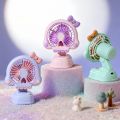 Quiet Operation Creative Design Multi-functional Desktop Fan Bowknot Mini Size Fan Three-Speed Control Portable Desktop Fan Dormitory Use. 