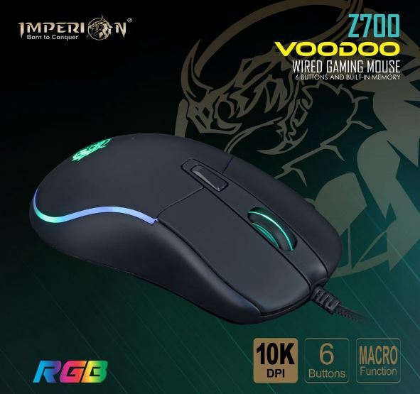 Imperion Z700 Voodoo 6 Buttons With 5 Programmable Buttons 10000DPI RGB Gaming Mouse