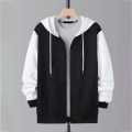 Men's Warm Cotton Fleece Full Zip Hoodie For Winter. 