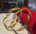 Gold Plated Bangles for Women and Girls (Bianca) - 1 Pair. 