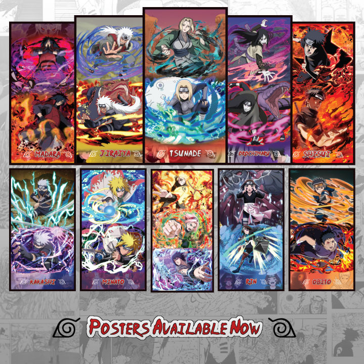 Naruto Poster Legendary Sanin Kakashi Rin Obito  Minato Madara Shisui And Team 7 10 poster