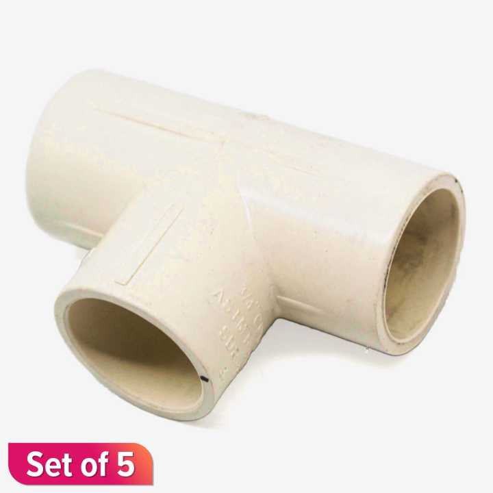 White Color CPVC Joint For Pipe and Holder Set of 5