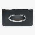 Black/Silver Color Leather Car Tissue Box. 