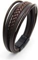 ANX Fashion Pu Leather Freesize Bracelet For Men - Black and Brown | Men's Accessories PU Leather Bracelet. 