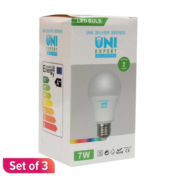 Uni Expert Led Bulb 7W E27 Set Of 3