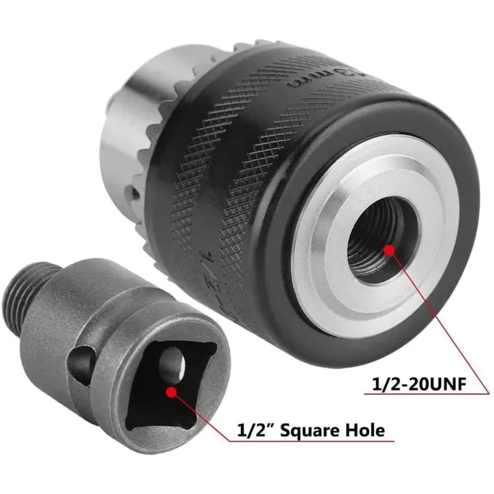 Kqueebee%201.5-13mm%20Drill%20Chuck%201/2-20%20UNF%20with%20SDS%20Plus%20Adapter%20and%20Collet%20Key%20Drill%20Chuck%20for%20Drilling%20Electric%20Drill%20Conversion%20-%20Image%205