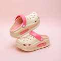 New height increasing thick soled perforated shoes summer women home slippers for wearing outside anti slip and anti collision Baotou beach sandals. 