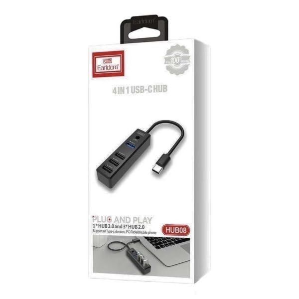 Earldom HUB-08 4 In 1 USB C HUB
