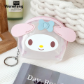 Wenefang Sanrio Hello Kitty Transparent Coin Purse Cartoon Anime Cute My 2025 Melody Kuromi Cinnamoroll Bluetooth Earphone Bag Holiday Gifts. 