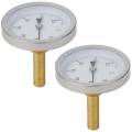 Water Temperature Gauge 120° C 2pcs with Copper Sheath 1/2 Inch Screw-in Buffer Boiler Heating. 