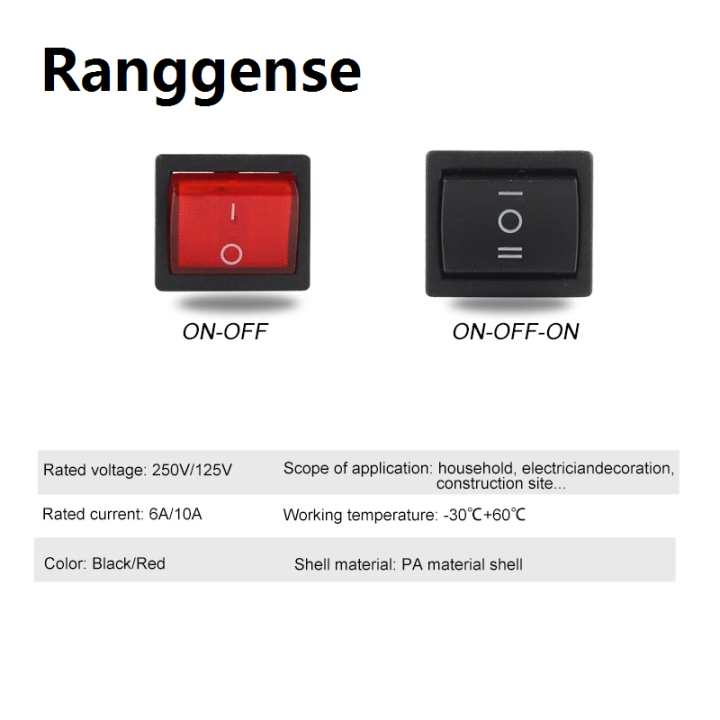 Ranggense%20Luxury%205PCS%20KCD2%2024X21mm%20Electric%20Car%20Power%20Switch%20Red%20Black%204/6%20Pin%202/3%20Position%206A/10A%20250V/125V%20ON-OFF/ON-OFF-ON/ON-ON%20Rocker%20Switch%20-%20Image%205