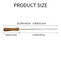 CGearuppt Kebab BBQ Stainless Steel Skewers with Wooden Handles Flat Reusable Metal Skewer Sticks with Storage Pouch 6Pcs. 