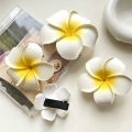 Spunky Add-ons  Plumeria Flower Hair Clips For Women Side Pins Bangs Clips Flower Hairpin Hawaii Wedding Accessories. 