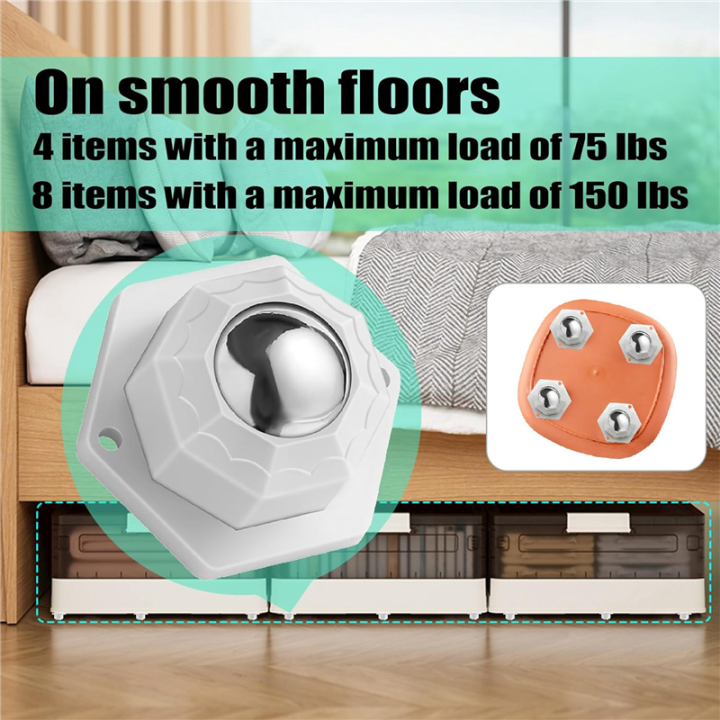 Caster%20Wheels%20for%20Small%20Appliances,%20360%C2%B0Rotation%20Caster%20Wheels,%20Stainless%20Steel%20Rollers%20Universal%20Wheel%2016Pcs%20White%20Easy%20to%20Use%20-%20Image%206