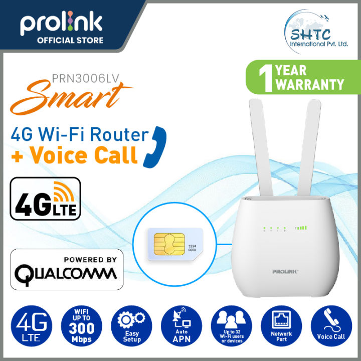 Prolink Sim N Router Prolink 4GLTE Wireless N Router With Voice - PRN3006L | Daraz.com.np