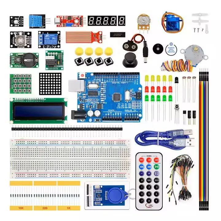 Arduino UNO R3 1pc Beginner'S Kit - 830-Hole Breadboard, Electronic ...