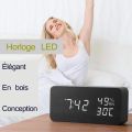 Alarm Clock,Led Artificial Forest Alarm Clock with Clock Display, Date, Temperature and Voice Control. 