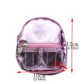 Dollhouse Decor Pink Doll Backpack PU Glitter Girl Schoolbag 18inches Doll Backpack Kawaii Handmade Mini Knapsack Dolls Accessories. 