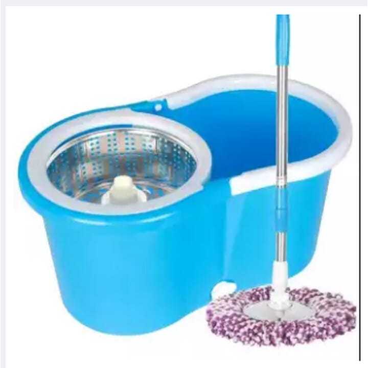 Easy Magic 360° Spin Mop with Bucket Dual Mop Heads (Plastic)