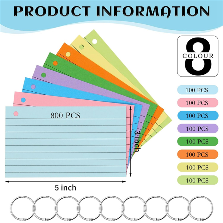 Bulk%20Pack%20of%201000%20Colored%203x5%20Inch%20Index%20Cards%20with%20Rings,%20Lined%20and%20Ruled%20for%20Efficient%20Notetaking%20-%20Image%202