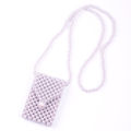 Internet Hot Dyed Gray Triangle Buckle Mini Lipstick Pack Small and Lightweight Hand-Woven Crossbody Bag. 