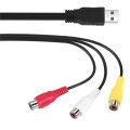 USB to 3RCA Cable USB Female to 3 RCA Rgb Video AV Composite Adapter Converter Cable Cord Connector Lead for TV PC DVR. 