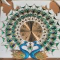 Modern And Antique Style 3D Large Peacock Wall Clock. 