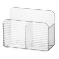 New Double Grid Remote Control Storage Box Wall-mounted Transparent Acrylic Shelfs Multi-function Desktop Storage Container. 